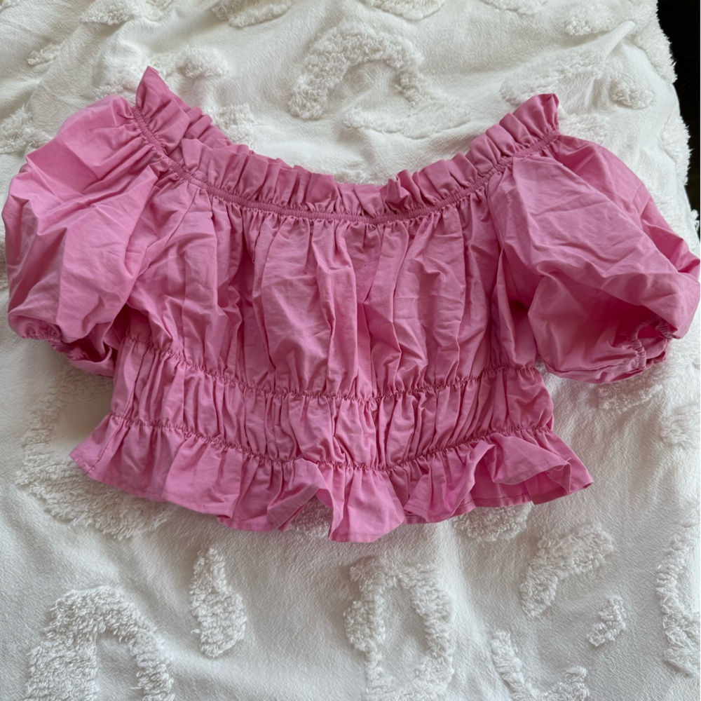 Pink Zara ruffle top